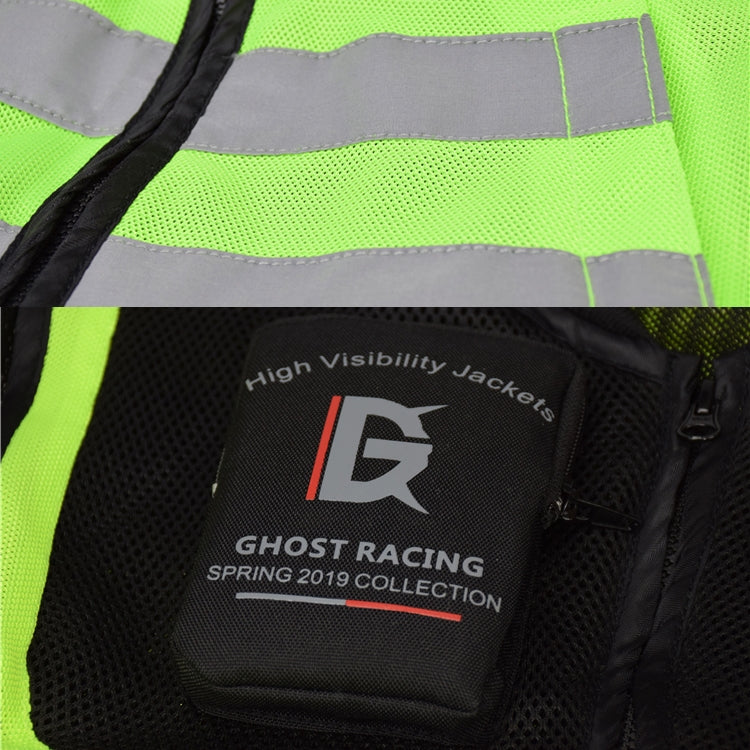GHOST RACING GR-Y06 Motorcycle Riding Vest Safety Reflective Vest, Size: M(Fluorescent Green) - Protective Gear by GHOST RACING | Online Shopping South Africa | PMC Jewellery | Buy Now Pay Later Mobicred