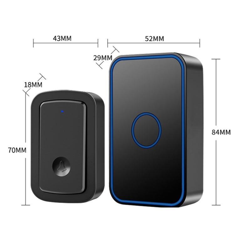 CACAZI A19 1 For 4 Wireless Music Doorbell without Battery, Plug:EU Plug(Black) - Wireless Doorbell by CACAZI | Online Shopping South Africa | PMC Jewellery | Buy Now Pay Later Mobicred