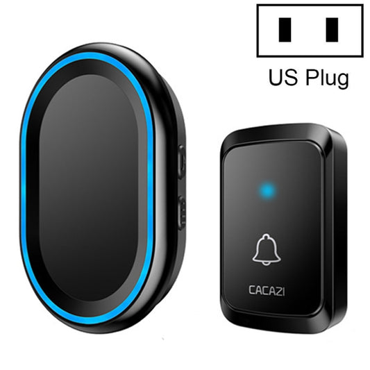 CACAZI A80 1 For 1 Wireless Music Doorbell without Battery, Plug:US Plug(Black) - Wireless Doorbell by CACAZI | Online Shopping South Africa | PMC Jewellery