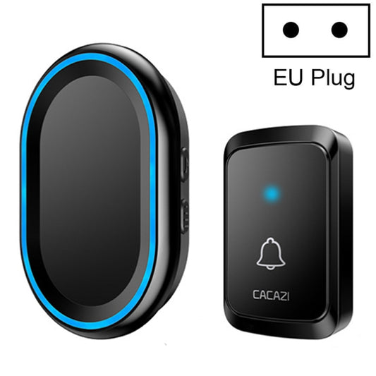 CACAZI A80 1 For 1 Wireless Music Doorbell without Battery, Plug:EU Plug(Black) - Wireless Doorbell by CACAZI | Online Shopping South Africa | PMC Jewellery