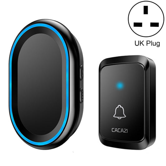 CACAZI A80 1 For 1 Wireless Music Doorbell without Battery, Plug:UK Plug(Black) - Wireless Doorbell by CACAZI | Online Shopping South Africa | PMC Jewellery