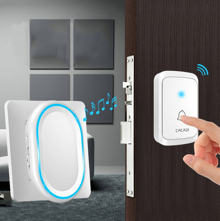 CACAZI A80 1 For 1 Wireless Music Doorbell without Battery, Plug:UK Plug(White) - free shipping - PMC TechLife - Order now!