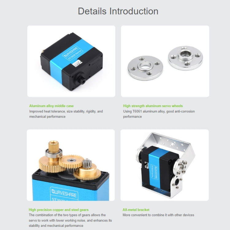 Waveshare 24703 25kg.cm Wide Range Voltage ST3020 Serial Bus Aervo - free shipping - PMC TechLife - Order now!