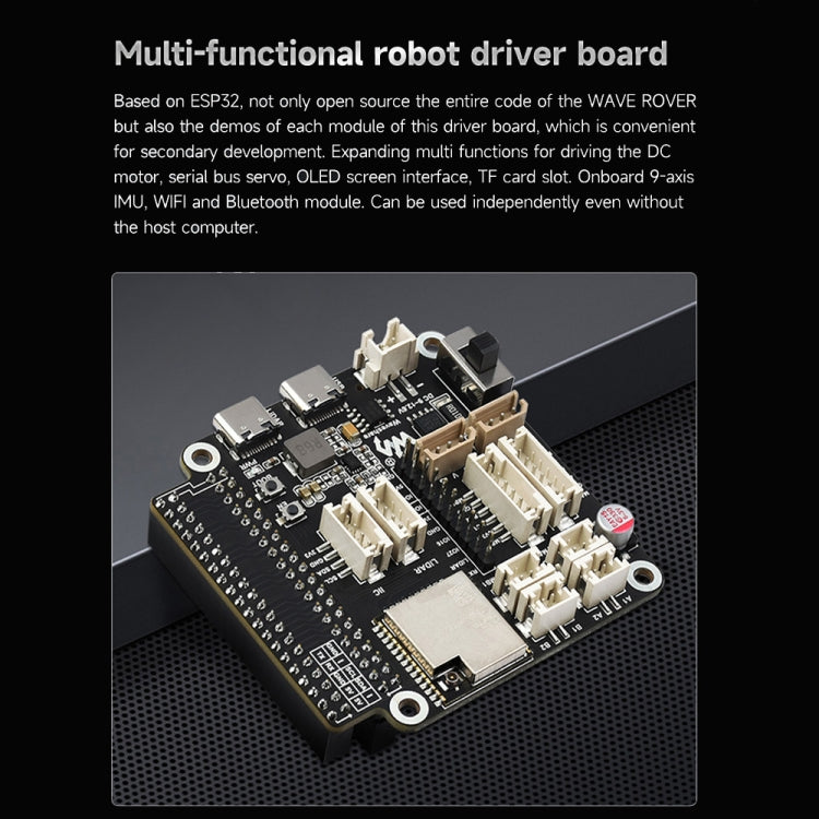 Waveshare WAVE ROVER Flexible Expandable 4WD Mobile Robot Chassis, Onboard ESP32 Module(UK Plug) - free shipping - PMC TechLife - Order now!