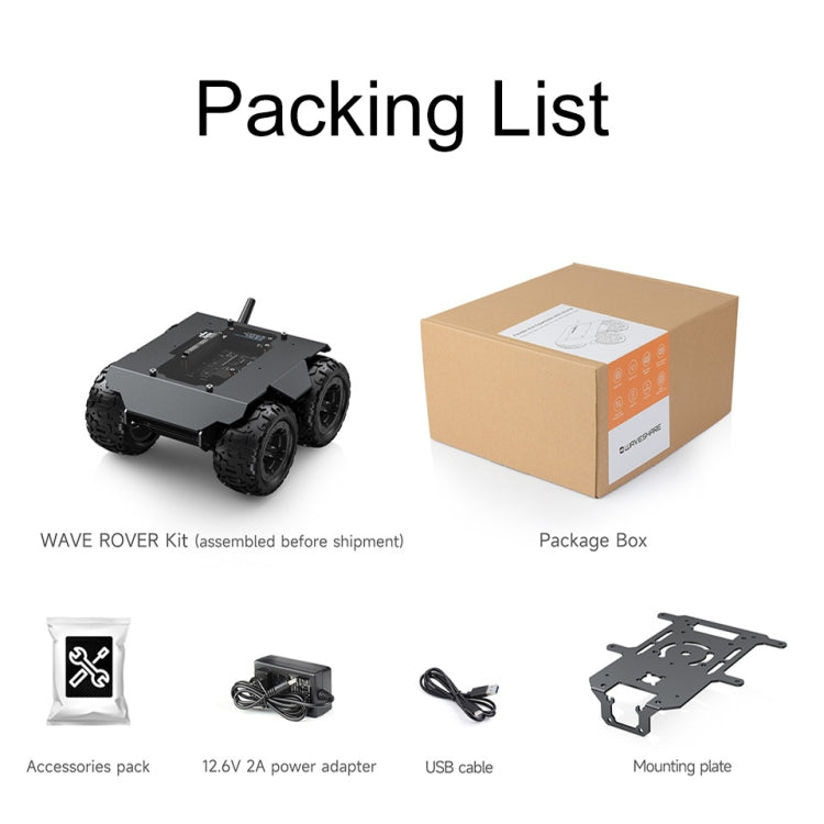 Waveshare WAVE ROVER Flexible Expandable 4WD Mobile Robot Chassis, Onboard ESP32 Module(UK Plug) - free shipping - PMC TechLife - Order now!
