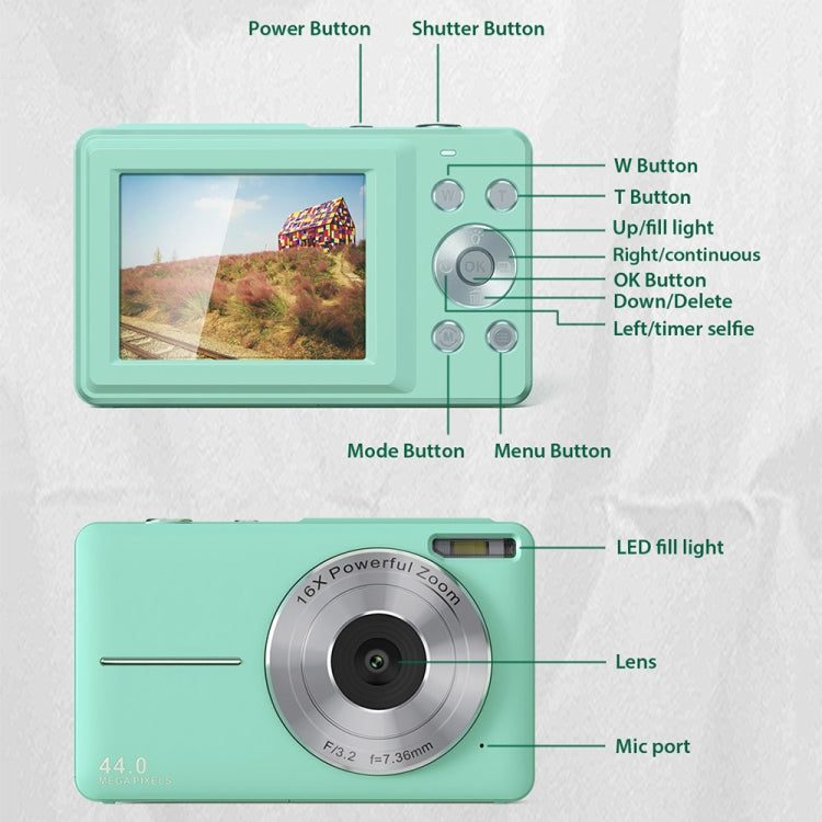 DC403L-AF 2.4-Inch 16X Zoom HD Digital Camera Mini Children Photography Camera EU Plug(Black) - Children Cameras by PMC TechLife | Online Shopping South Africa | PMC TechLife | Buy Now Pay Later Mobicred
