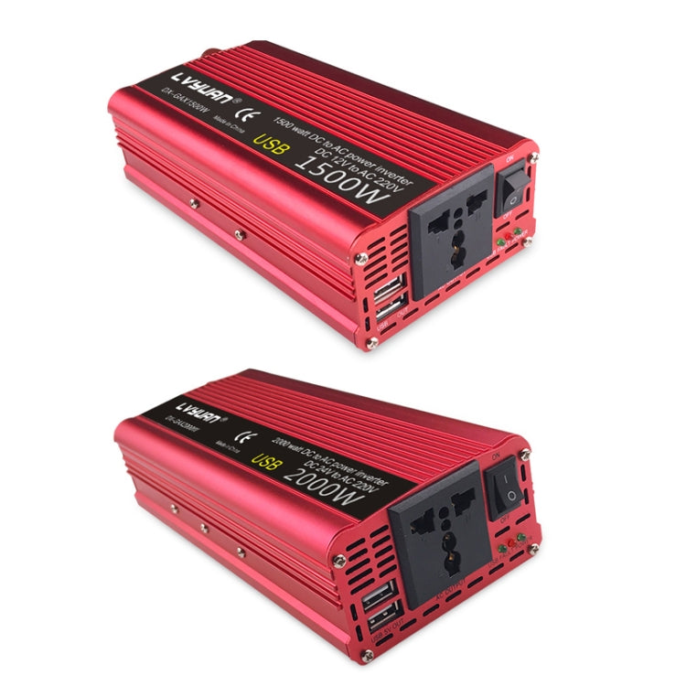 LVYUAN Car Inverter Dual USB Power Converter, Specification: 24V to 220V 2000W - Modified Square Wave by PMC TechLife | Online Shopping South Africa | PMC TechLife | Buy Now Pay Later Mobicred