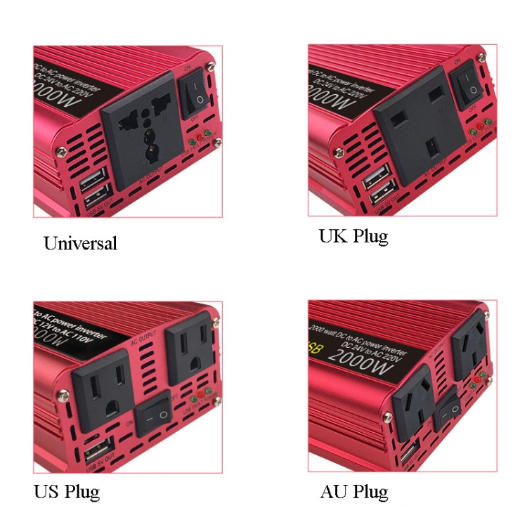 LVYUAN Car Inverter Dual USB Power Converter, Specification: 24V to 220V 2000W - Modified Square Wave by PMC TechLife | Online Shopping South Africa | PMC TechLife | Buy Now Pay Later Mobicred