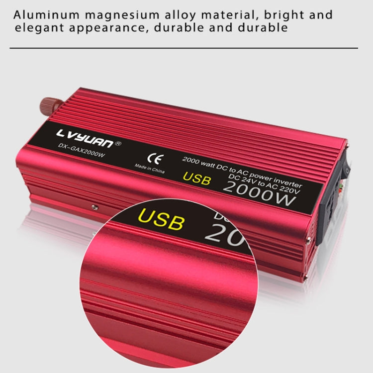 LVYUAN Car Inverter Dual USB Power Converter, Specification: 12V to 110V 2000W US Plug - Modified Square Wave by PMC TechLife | Online Shopping South Africa | PMC TechLife | Buy Now Pay Later Mobicred