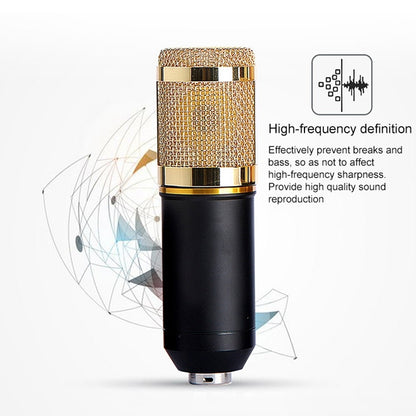 BM800 Condenser Microphone Set With USB Sound Card(Black And  Golden Net) - Microphone by PMC Jewellery | Online Shopping South Africa | PMC Jewellery | Buy Now Pay Later Mobicred