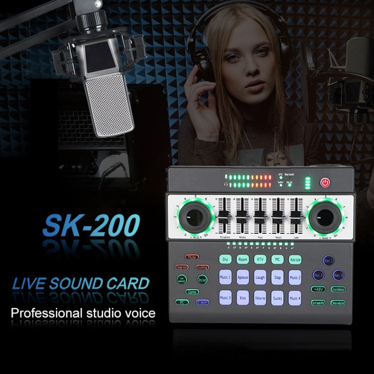 SK-200 Condenser Microphone Live Recording Equipment,Specification: Separate Sound Card - Live Sound Effects Processors by PMC Jewellery | Online Shopping South Africa | PMC Jewellery | Buy Now Pay Later Mobicred