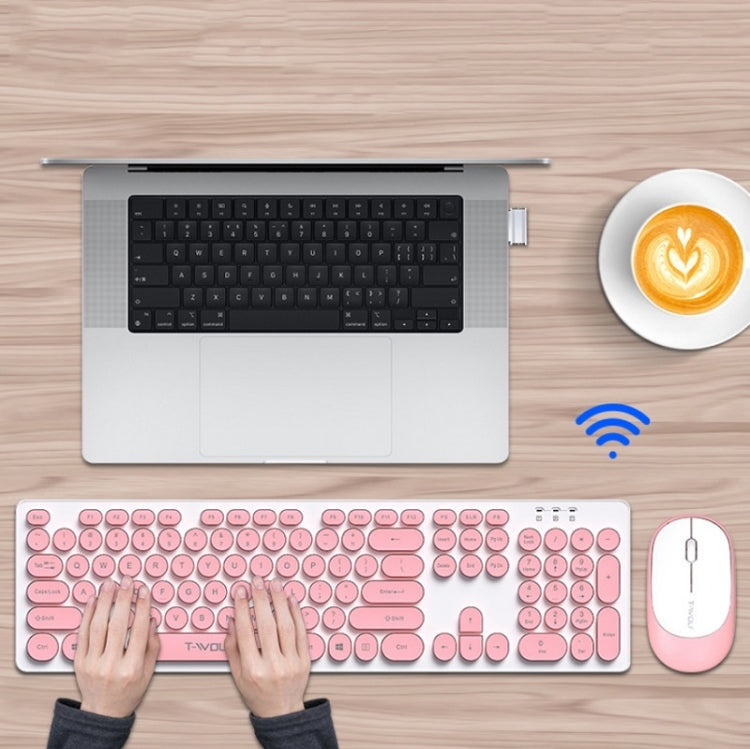 T-WOLF TF770 Mechanical Feel Wireless Gaming Keyboard And Mouse Set(Pink) - Wireless Mice by T-WOLF | Online Shopping South Africa | PMC Jewellery | Buy Now Pay Later Mobicred