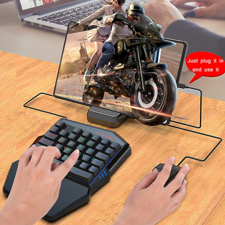 T-WOLF Mobile Gaming One-Handed Keyboard，Specification： TF-900 Set - Wired Keyboard by T-WOLF | Online Shopping South Africa | PMC Jewellery | Buy Now Pay Later Mobicred