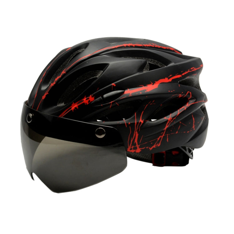 RZ285 Bicycle Outdoor Riding Helmet With Goggles(Black Red) - Protective Helmet & Masks by PMC Jewellery | Online Shopping South Africa | PMC Jewellery | Buy Now Pay Later Mobicred