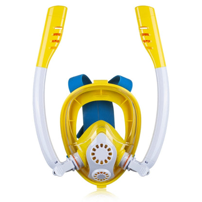 Kids Double Tube Full Dry Silicone Diving  Snorkeling Mask Swimming Glasses, Size: XS(White Yellow) - Diving Mask by PMC Jewellery | Online Shopping South Africa | PMC Jewellery | Buy Now Pay Later Mobicred