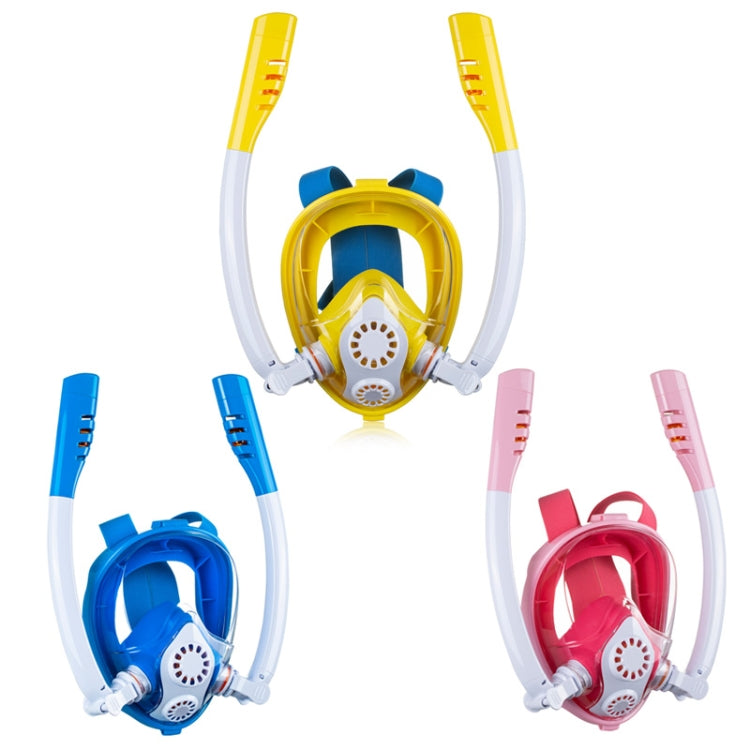 Kids Double Tube Full Dry Silicone Diving  Snorkeling Mask Swimming Glasses, Size: XS(White Blue) - Diving Mask by PMC Jewellery | Online Shopping South Africa | PMC Jewellery | Buy Now Pay Later Mobicred