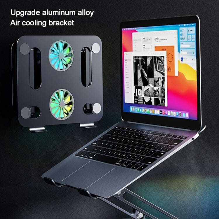 BONERUY P43F Aluminum Alloy Folding Computer Stand Notebook Cooling Stand, Colour: Silver with Type-C Cable - Cooling Pads by BONERUY | Online Shopping South Africa | PMC Jewellery | Buy Now Pay Later Mobicred