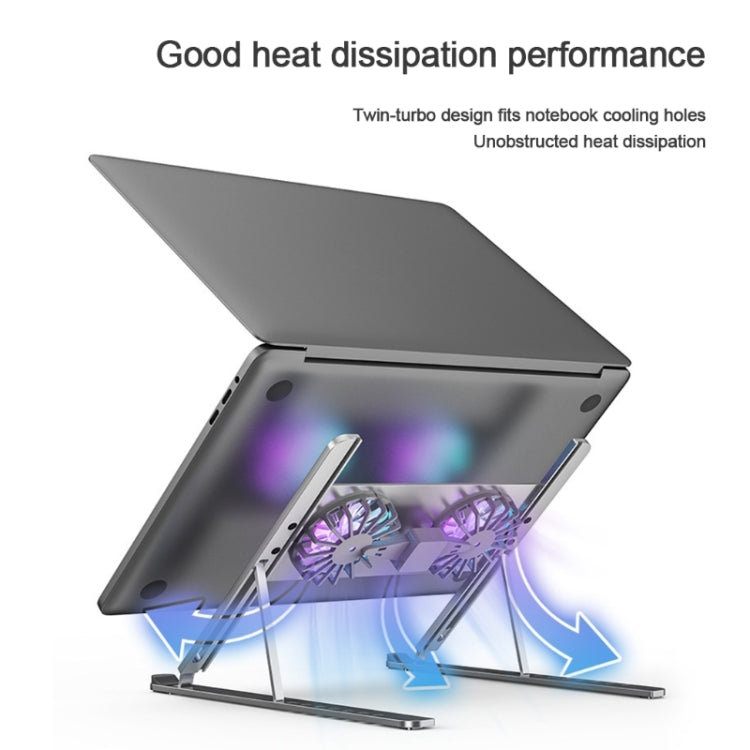 BONERUY P11F Notebook Cooling Bracket Fan Aluminum Alloy Radiator, Colour:  Silver with Type-C Cable - Cooling Pads by BONERUY | Online Shopping South Africa | PMC Jewellery | Buy Now Pay Later Mobicred