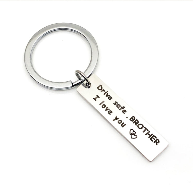 10 PCS C1010 Drive Safe Stainless Steel Tag Keychain 10x40mm(Brother) - Key Rings by PMC TechLife | Online Shopping South Africa | PMC TechLife | Buy Now Pay Later Mobicred