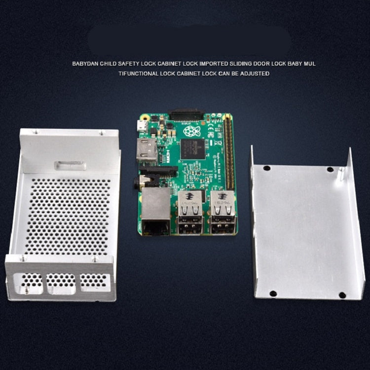 Aluminum Alloy Shell Grid Cooling Box For Raspberry Pi 3 Model B Pi 2/B + Silver - Raspberry Pi Accessories by PMC TechLife | Online Shopping South Africa | PMC TechLife | Buy Now Pay Later Mobicred