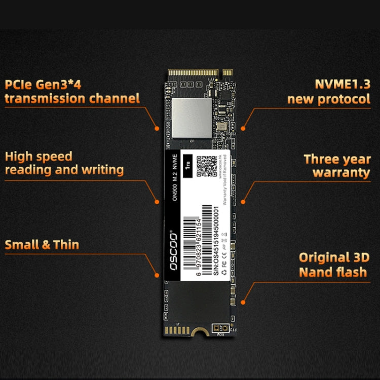 OSCOO ON900 PCIe NVME SSD Solid State Drive, Capacity: 512GB - Solid State Drives by PMC Jewellery | Online Shopping South Africa | PMC Jewellery | Buy Now Pay Later Mobicred