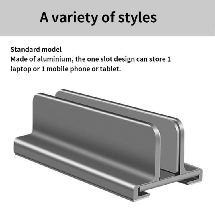 Aluminum Alloy Laptop Tablet Phone Storage Stand, Color: L400 Single Slot (Gray) - Laptop Stand by PMC Jewellery | Online Shopping South Africa | PMC Jewellery | Buy Now Pay Later Mobicred