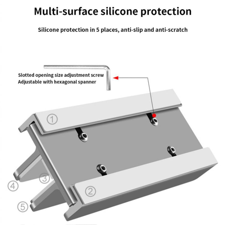 Aluminum Alloy Laptop Tablet Phone Storage Stand, Color: L401 Double Slot (Silver) - Laptop Stand by PMC Jewellery | Online Shopping South Africa | PMC Jewellery | Buy Now Pay Later Mobicred