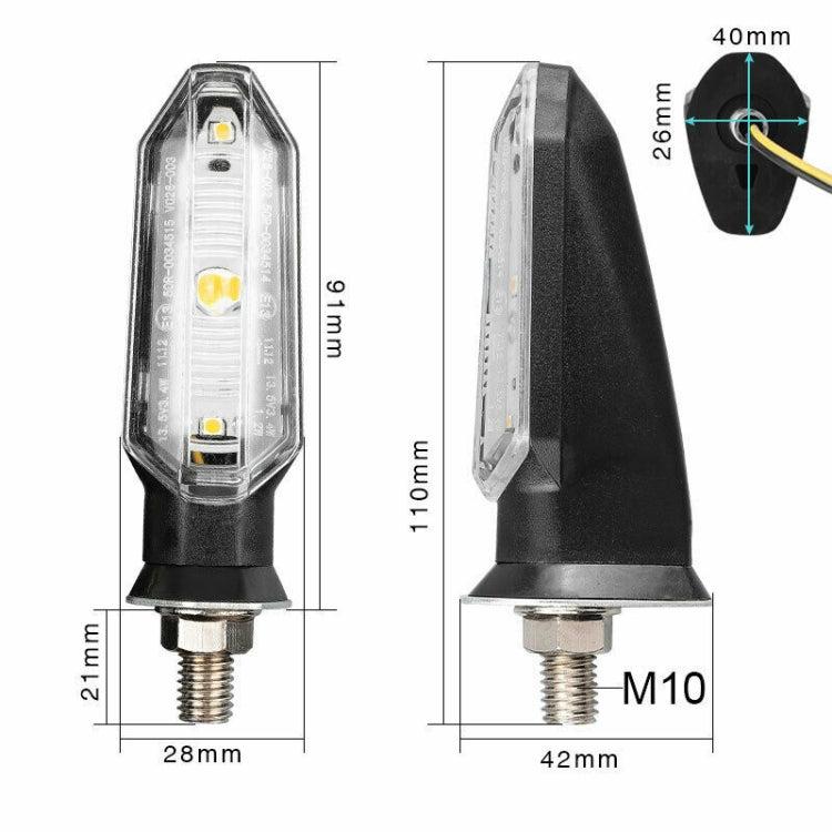 1 Pair MK-121 3 LEDs Shark Motorcycle Signal Lamp(Yellow Light) - Signal Lights by PMC TechLife | Online Shopping South Africa | PMC TechLife | Buy Now Pay Later Mobicred