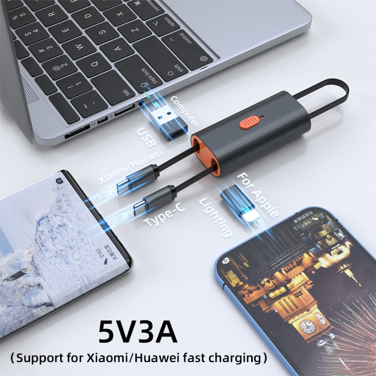 4 in 1 Retractable Fast Charging Data Cable with OTG Adapter Function - Multifunction Cable by PMC Jewellery | Online Shopping South Africa | PMC Jewellery | Buy Now Pay Later Mobicred