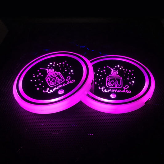 1 Pair 68mm LED Smart Light-Emitting Coaster Light Car Cup Slot Atmosphere Light(Beverage) - Car Drink Holders by PMC Jewellery | Online Shopping South Africa | PMC Jewellery | Buy Now Pay Later Mobicred