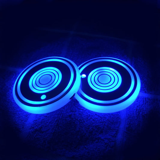 1 Pair 68mm LED Smart Light-Emitting Coaster Light Car Cup Slot Atmosphere Light(Brick) - Car Drink Holders by PMC Jewellery | Online Shopping South Africa | PMC Jewellery | Buy Now Pay Later Mobicred