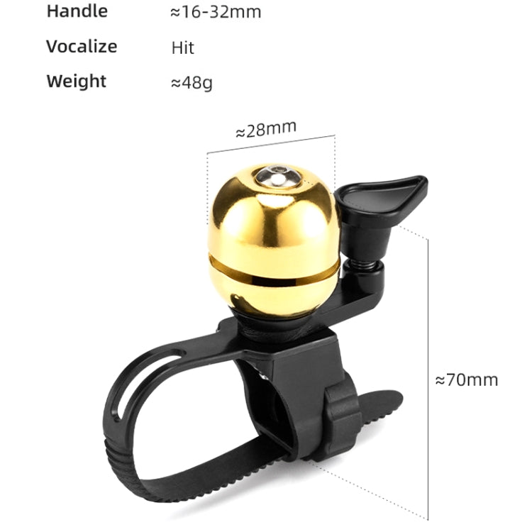 BG-201501 Bicycle Retro Mini Ball Bell(Gold) - Bicycle Bells by PMC TechLife | Online Shopping South Africa | PMC TechLife | Buy Now Pay Later Mobicred