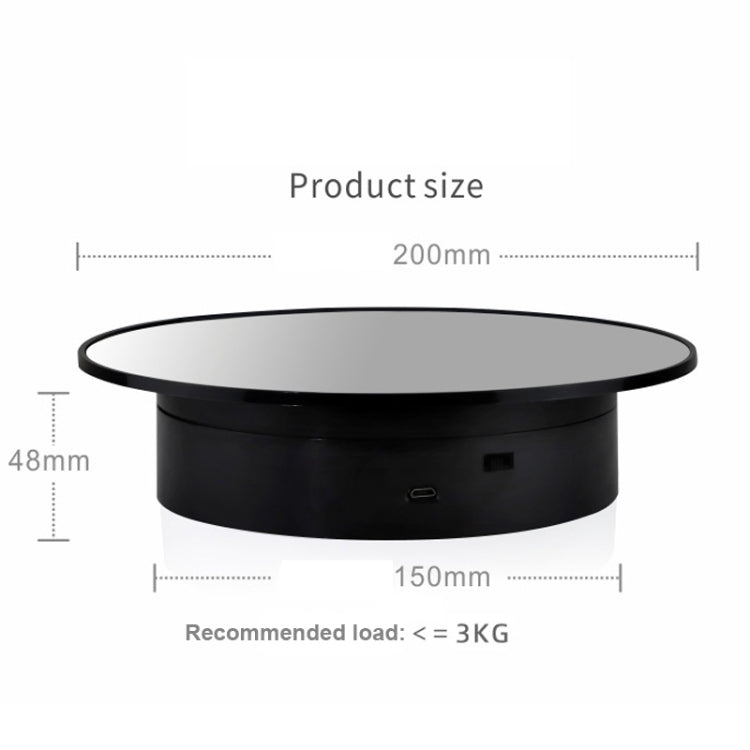 20cmTwo-Way Turntable Display Stand Video Shooting Props Turntable(Black+Black Velvet) -  by PMC TechLife | Online Shopping South Africa | PMC TechLife | Buy Now Pay Later Mobicred