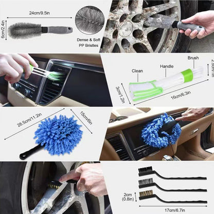 19 PCS / Set Car Wheel Cleaning Brush Interior Detail Brush - Car washing supplies by PMC Jewellery | Online Shopping South Africa | PMC Jewellery | Buy Now Pay Later Mobicred