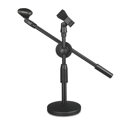 LKT-300 30-65cm Full Metal Disc Base Dual Microphone Stand,Size: 140mm Base - Stand by PMC Jewellery | Online Shopping South Africa | PMC Jewellery | Buy Now Pay Later Mobicred