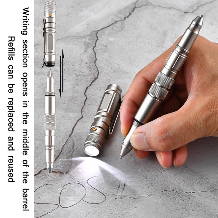 P08 Outdoor LED With Flashing Tungsten Steel Window Breaking Self-Defense Pen(Gold) - Self-defense Protection by PMc TechLife | Online Shopping South Africa | PMc TechLife | Buy Now Pay Later Mobicred