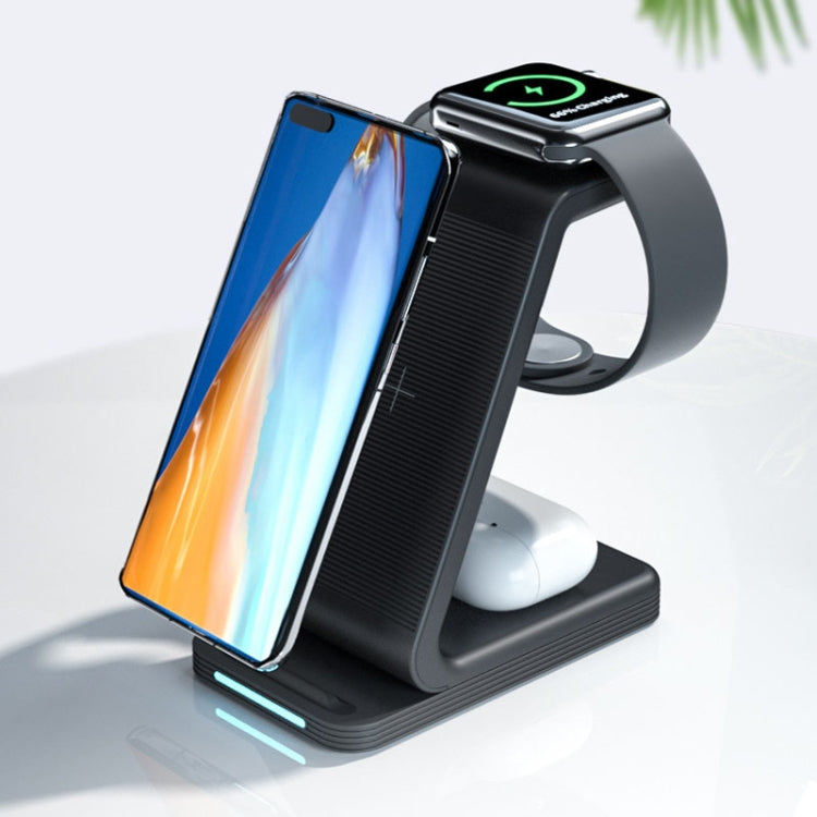 D2 3 In 1 15W Wireless Vertical Charger(Black) - Wireless Charger by PMC Jewellery | Online Shopping South Africa | PMC Jewellery | Buy Now Pay Later Mobicred