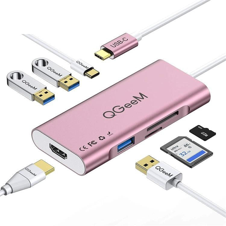 QGeeM 7 In 1 Type-C Extension HUB Adapter Supports HDMI / 4K / PD(QG-UH07-6) - USB HUB by QGeeM | Online Shopping South Africa | PMC Jewellery | Buy Now Pay Later Mobicred