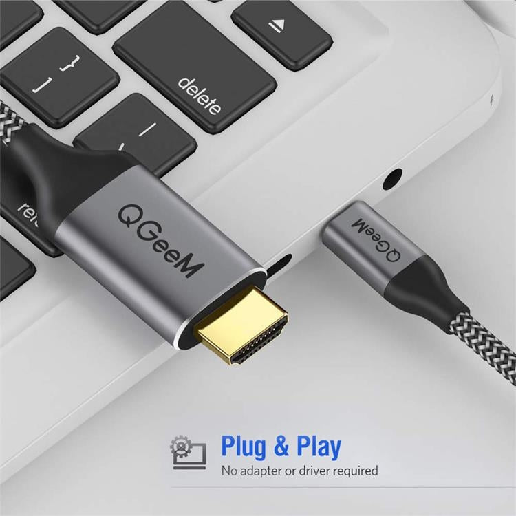 QGeeM QG-UA09 Type-C To HDMI Cable 1.8m - free shipping - PMC Jewellery - Order now!