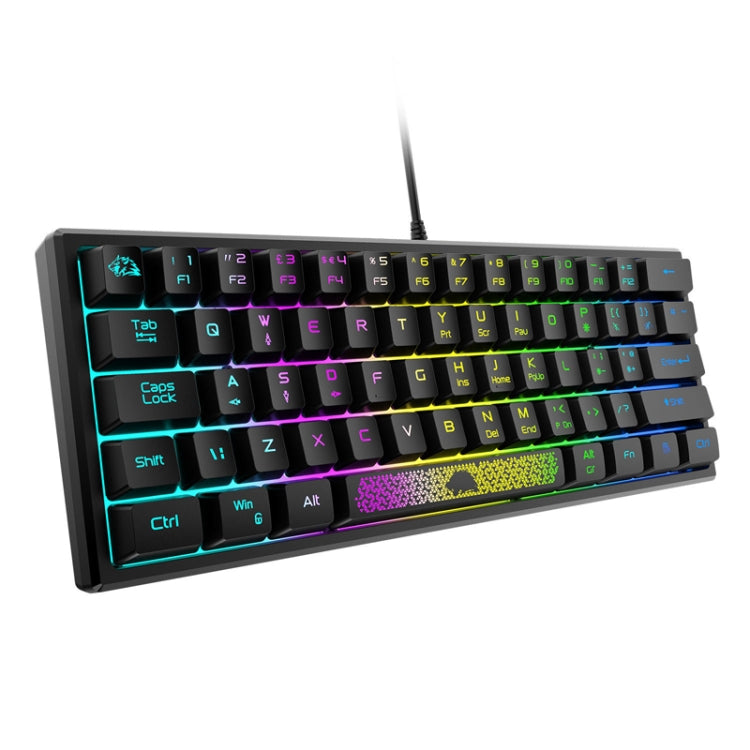 ZIYOU LANG K61 62 Keys RGB Lighting Mini Gaming Wired Keyboard, Cable Length:1.5m(Black) - Wired Keyboard by ZIYOU LANG | Online Shopping South Africa | PMC Jewellery | Buy Now Pay Later Mobicred