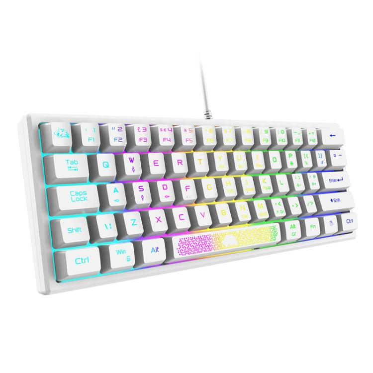 ZIYOU LANG K61 62 Keys RGB Lighting Mini Gaming Wired Keyboard, Cable Length:1.5m(White) - Wired Keyboard by ZIYOU LANG | Online Shopping South Africa | PMC Jewellery | Buy Now Pay Later Mobicred