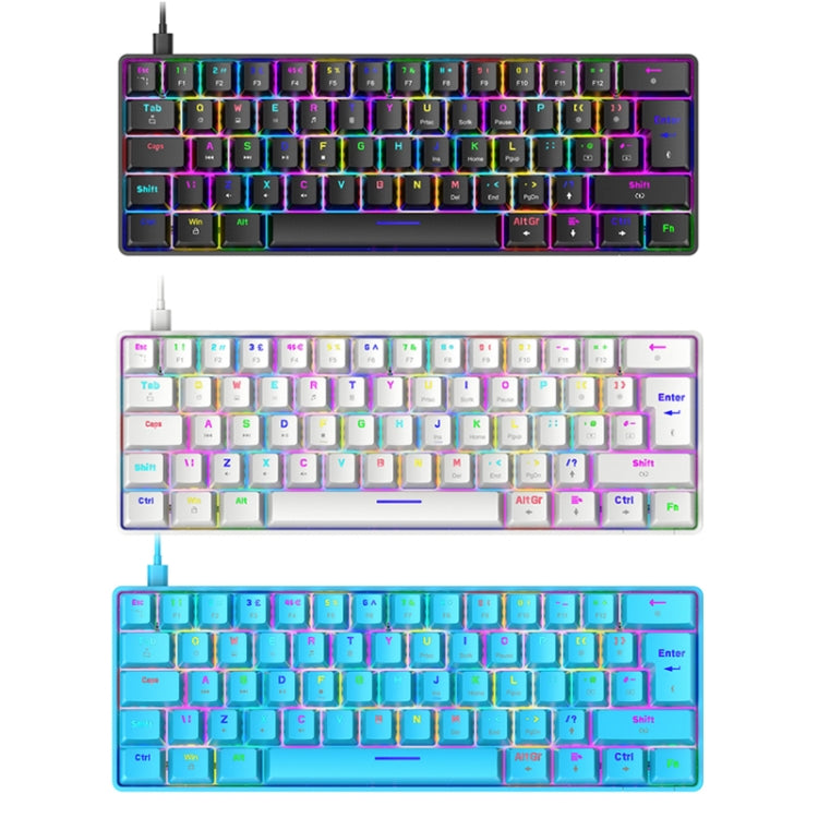 ZIYOU LANG T60 62-Key RGB Luminous Mechanical Wired Keyboard, Cable Length:1.5m(Black Tea Shaft) - Wired Keyboard by ZIYOU LANG | Online Shopping South Africa | PMC Jewellery | Buy Now Pay Later Mobicred