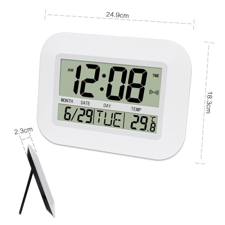 Household Big Screen Digital Electronic Alarm Clock Minimalist Living Room Mute Wall Clock(White) - Alarm Clocks by PMc TechLife | Online Shopping South Africa | PMc TechLife | Buy Now Pay Later Mobicred