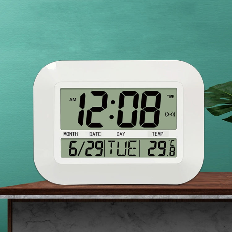 Household Big Screen Digital Electronic Alarm Clock Minimalist Living Room Mute Wall Clock(White) - Alarm Clocks by PMc TechLife | Online Shopping South Africa | PMc TechLife | Buy Now Pay Later Mobicred