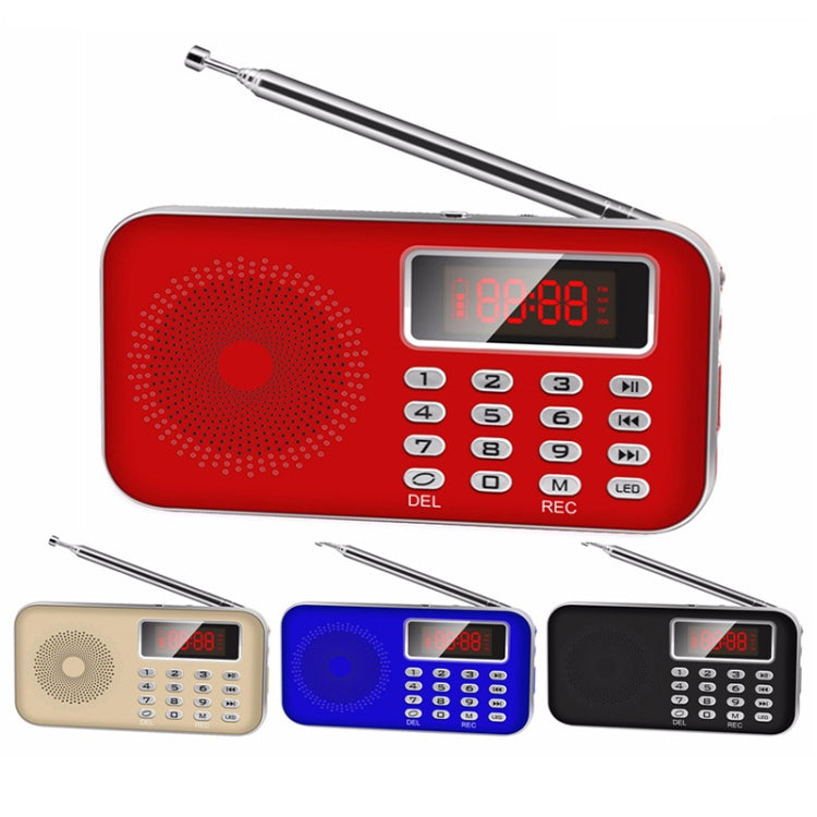 Y-619  FM/AM Mini Radio MP3 Rechargeable Music Player Support TF/SD Card with LED Display(Gold) - Radio Player by PMC Jewellery | Online Shopping South Africa | PMC Jewellery | Buy Now Pay Later Mobicred