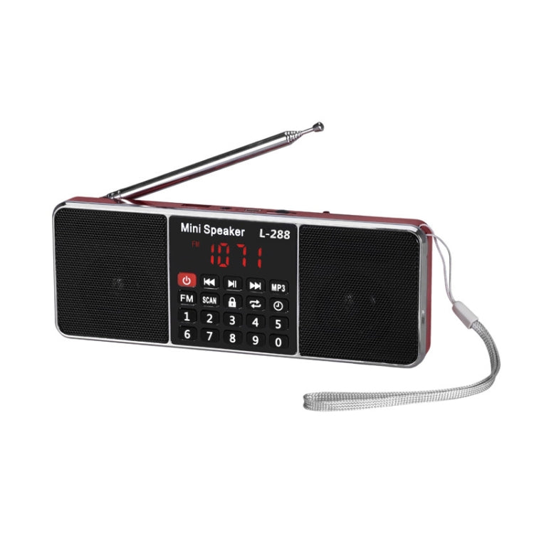 L-288FM Dual Speaker Radio MP3 Player Support TF Card/U Disk with LED Display(Red) - Radio Player by PMC TechLife | Online Shopping South Africa | PMC TechLife | Buy Now Pay Later Mobicred