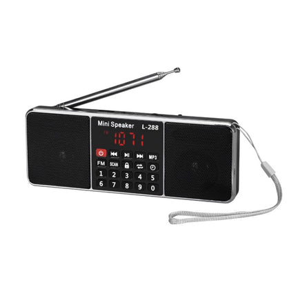 L-288FM Dual Speaker Radio MP3 Player Support TF Card/U Disk with LED Display(Black) - Radio Player by PMC Jewellery | Online Shopping South Africa | PMC Jewellery | Buy Now Pay Later Mobicred