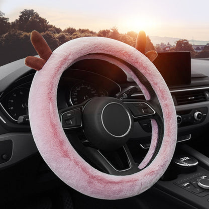 Antler Thick Plush Steering Wheel Cover, Style: O Type (Gray) - Steering Wheel Accessories by PMC Jewellery | Online Shopping South Africa | PMC Jewellery | Buy Now Pay Later Mobicred