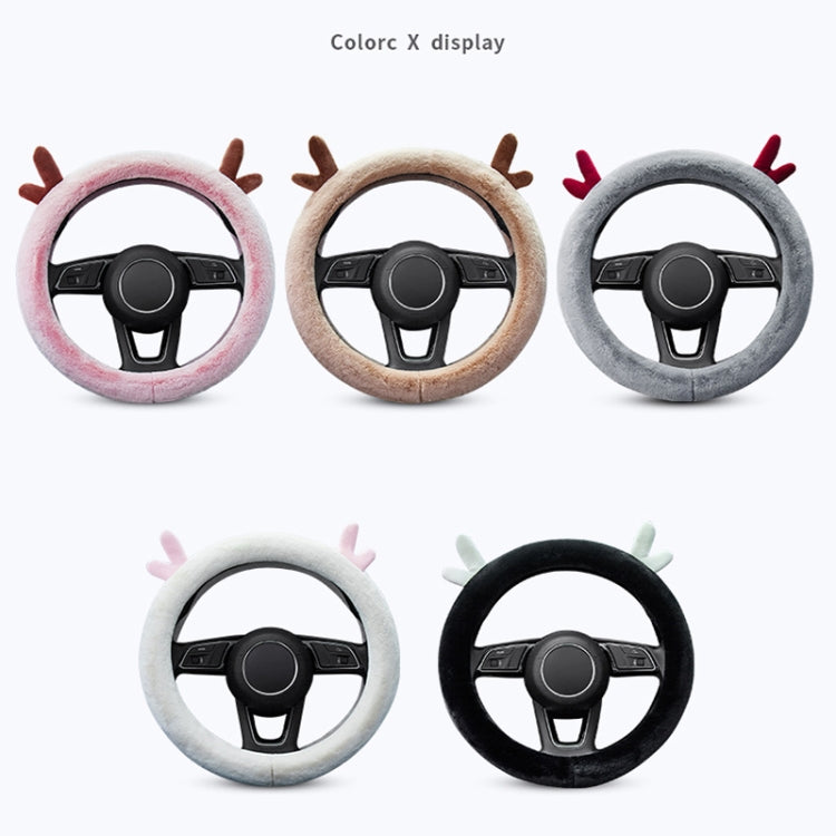 Antler Thick Plush Steering Wheel Cover, Style: D Type (Camel) - Steering Wheel Accessories by PMC TechLife | Online Shopping South Africa | PMC TechLife | Buy Now Pay Later Mobicred