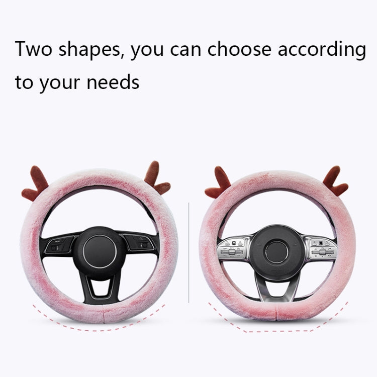 Antler Thick Plush Steering Wheel Cover, Style: D Type (White) - free shipping - PMC TechLife - Order now!